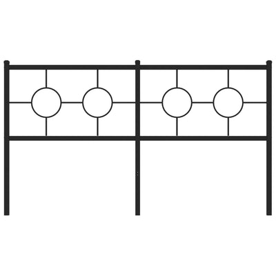 Metallinen sängynpääty musta 160 cm