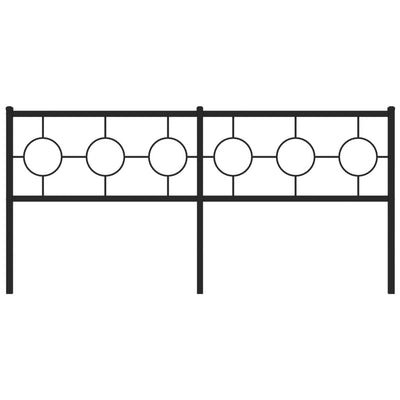 Metallinen sängynpääty musta 180 cm