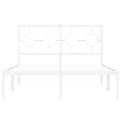 Valkoinen metallinen sängynrunko päädyllä Lulah 120x190cm