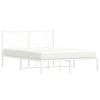 Valkoinen metallinen sängynrunko päädyllä Lulah 135x190cm