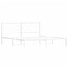 Valkoinen metallinen sängynrunko päädyillä Lulah 180x200cm