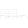 Valkoinen metallinen sängynrunko päädyllä Lulah 183x213cm