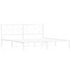 Valkoinen metallinen sängynrunko päädyllä Lulah 193x203cm