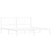 Valkoinen metallinen sängynrunko päädyllä Lulah 200x200cm
