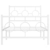 Valkoinen metallinen sängynrunko päädyillä Lulah 90x190cm