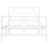 Valkoinen metallinen sängynrunko päädyillä Lulah 100x190cm