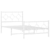 Valkoinen metallinen sängynrunko päädyillä Lulah 100x200cm