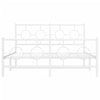 Valkoinen metallinen sängynrunko päädyillä Lulah 135x190cm