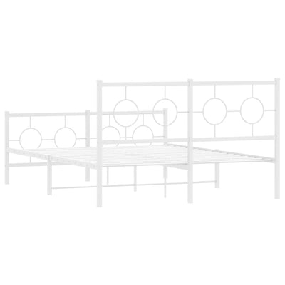 Valkoinen metallinen sängynrunko päädyillä Lulah 140x200cm