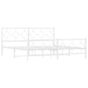 Valkoinen metallinen sängynrunko päädyillä Lulah 180x200cm