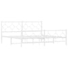 Valkoinen metallinen sängynrunko päädyillä Lulah 183x213cm