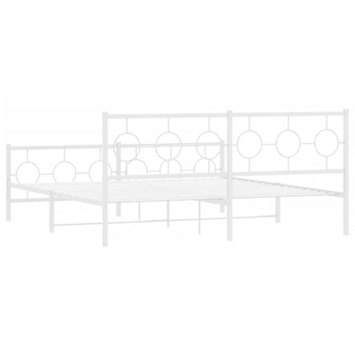 Valkoinen metallinen sängynrunko päädyillä Lulah 183x213cm