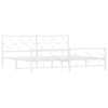 Valkoinen metallinen sängynrunko päädyillä Lulah 193x203cm