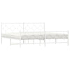 Valkoinen metallinen sängynrunko päädyillä Lulah 193x203cm