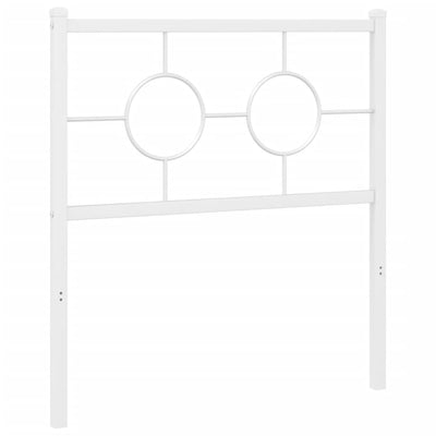 Metallinen sängynpääty valkoinen 80 cm