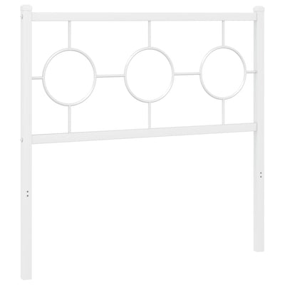 Metallinen sängynpääty valkoinen 90 cm