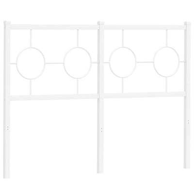 Metallinen sängynpääty valkoinen 120 cm