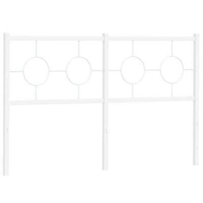 Metallinen sängynpääty valkoinen 135 cm