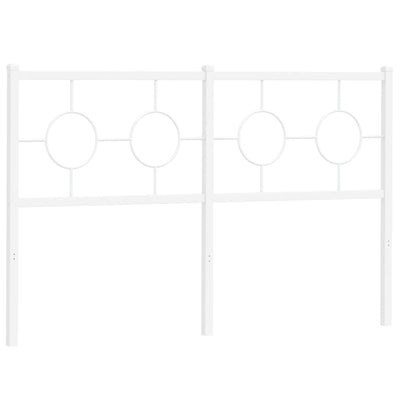 Metallinen sängynpääty valkoinen 135 cm