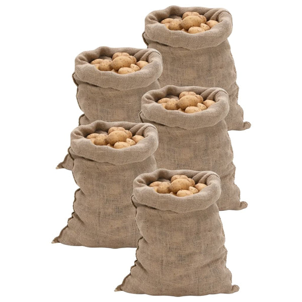 Juuttisäkit 5 kpl 60x105 cm 100 % juuttia 220 gsm