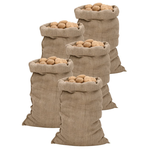 Juuttisäkit 5 kpl 60x105 cm 100% Juutti 340 gsm