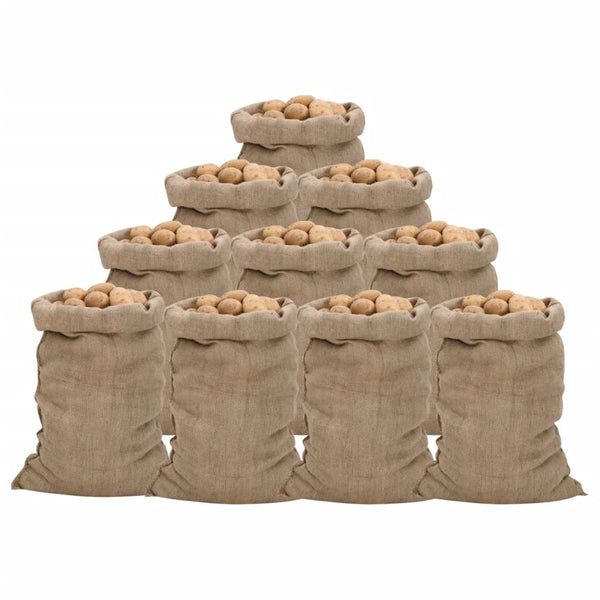 Juuttisäkit 10 kpl 60x105 cm 100% Juutti 340 gsm