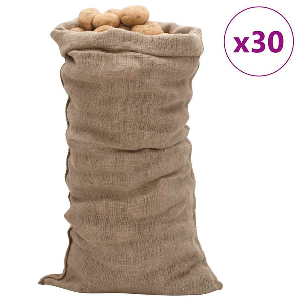 Juuttisäkit 30 kpl 65x135 cm 100% juutti 220 gsm