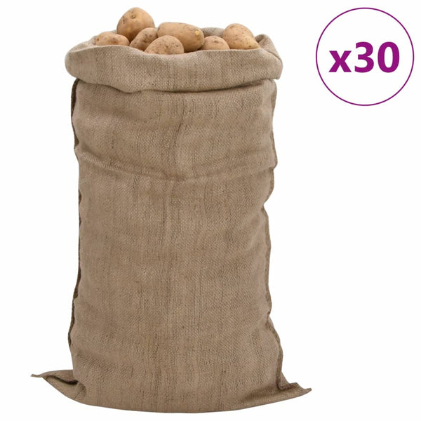 Juuttisäkit 30 kpl 65x135 cm 100% Juutti 340 gsm
