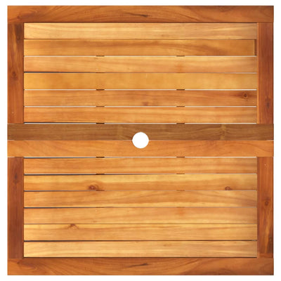 Puutarhapöytä harmaa 80x80x75 cm polyrottinki ja akasiapuu