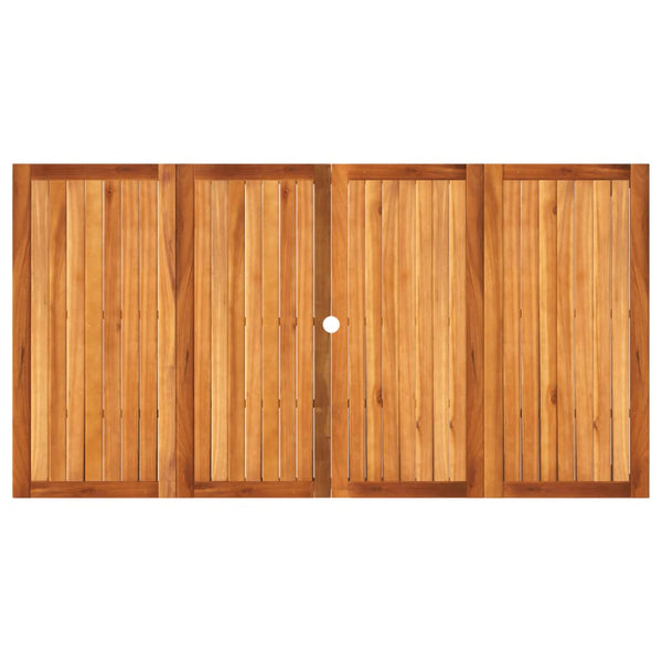 Puutarhapöytä musta 180x90x75 cm polyrottinki ja akasiapuu