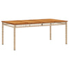 Puutarhapöytä beige 180x90x75 cm polyrottinki ja akasiapuu