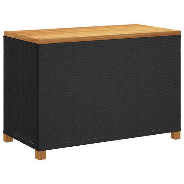 Musta puutarhan säilytyslaatikko Osinela 110x55x63cm (polyrottinki)