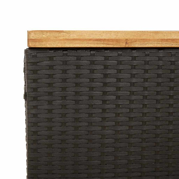 Musta puutarhan säilytyslaatikko Osinela 110x55x63cm (polyrottinki)
