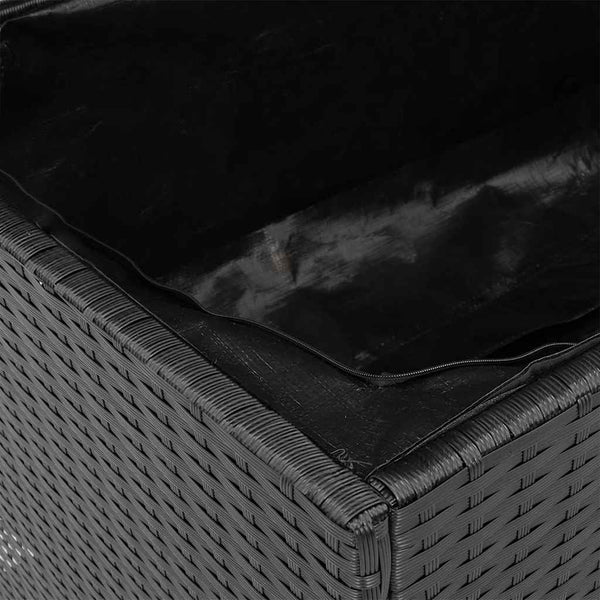 Musta puutarhan säilytyslaatikko Osinela 110x55x63cm (polyrottinki)