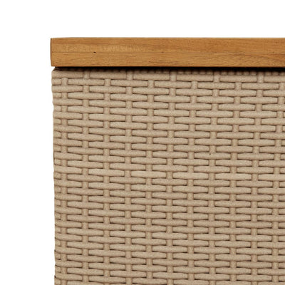 Puutarhan säilytyslaatikko beige 110x55x63 cm polyrottinki