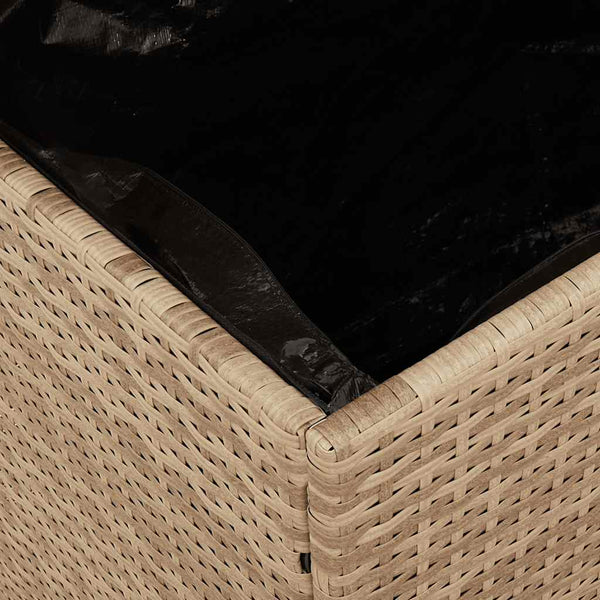 Beige puutarhan säilytyslaatikko Osinela 110x55x63cm (polyrottinki)