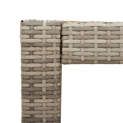 Harmaa puutarhan sivupöytä Serafetin 100x40x75cm (puulevyllä polyrottinki)