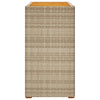 Puutarhan sivupöytä puulevyllä beige 100x40x75 cm polyrottinki