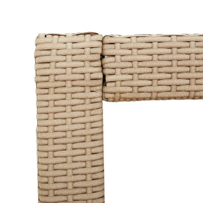 Puutarhan sivupöytä puulevyllä beige 100x40x75 cm polyrottinki