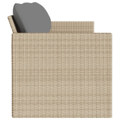 3-istuttava Puutarhasohva tyynyillä beige polyrottinki