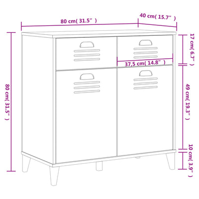 Senkki VIKEN antrasiitin harmaa 80x40x80 cm tekninen puu