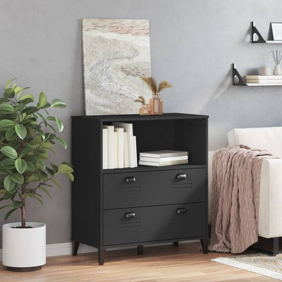Kirjahylly VIKEN musta 80x40x90 cm tekninen puu