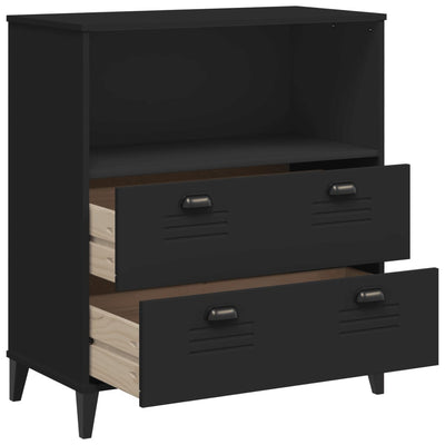 Kirjahylly VIKEN musta 80x40x90 cm tekninen puu