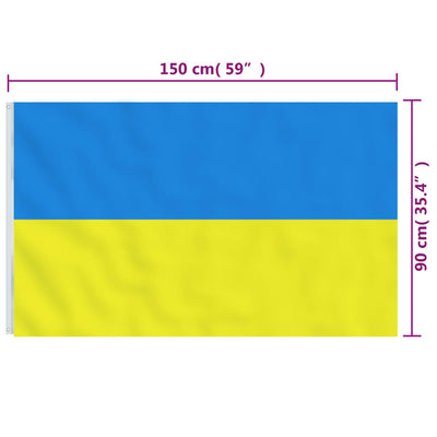 Messinki ukrainan lippu Laly 90x150cm (rengasholkeilla)