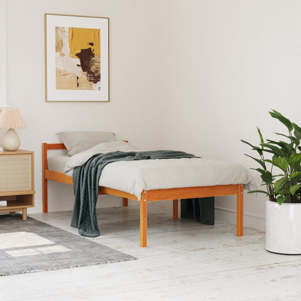 Seniorisänky vahanruskea 90x200 cm täysi mänty