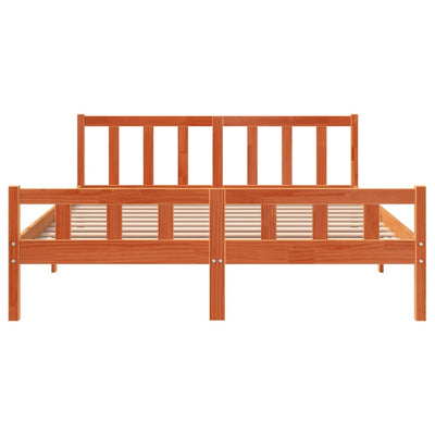 Vahanruskea sängynrunko päädyllä Jinca 150x200cm (mänty)