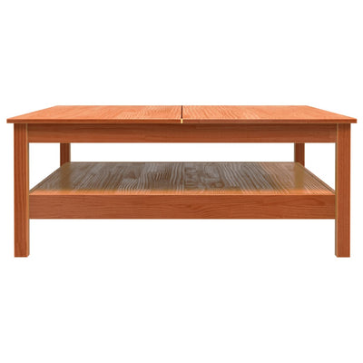 Sohvapöytä vahanruskea 100x100x40 cm täysi mänty