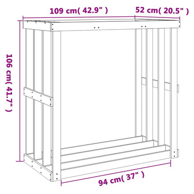 Polttopuuteline ulos vahanruskea 109x52x106 cm täysi mänty
