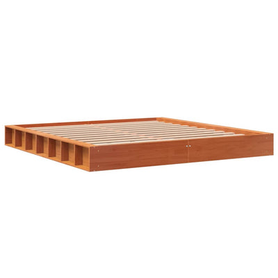 Sängynrunko vahanruskea 200x200 cm täysi mänty