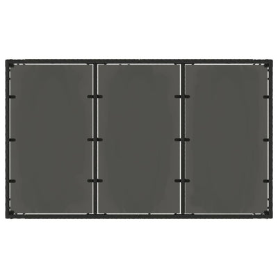 Musta puutarhapöytä lasipöytälevy Teodosea 150x90x75cm (polyrottinki)